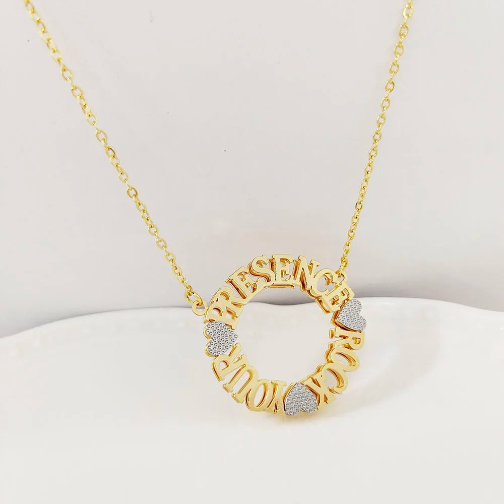 Personalized Gold Letter Necklace with Hearts – Meaningful Gift for Women, Friendship Jewelry