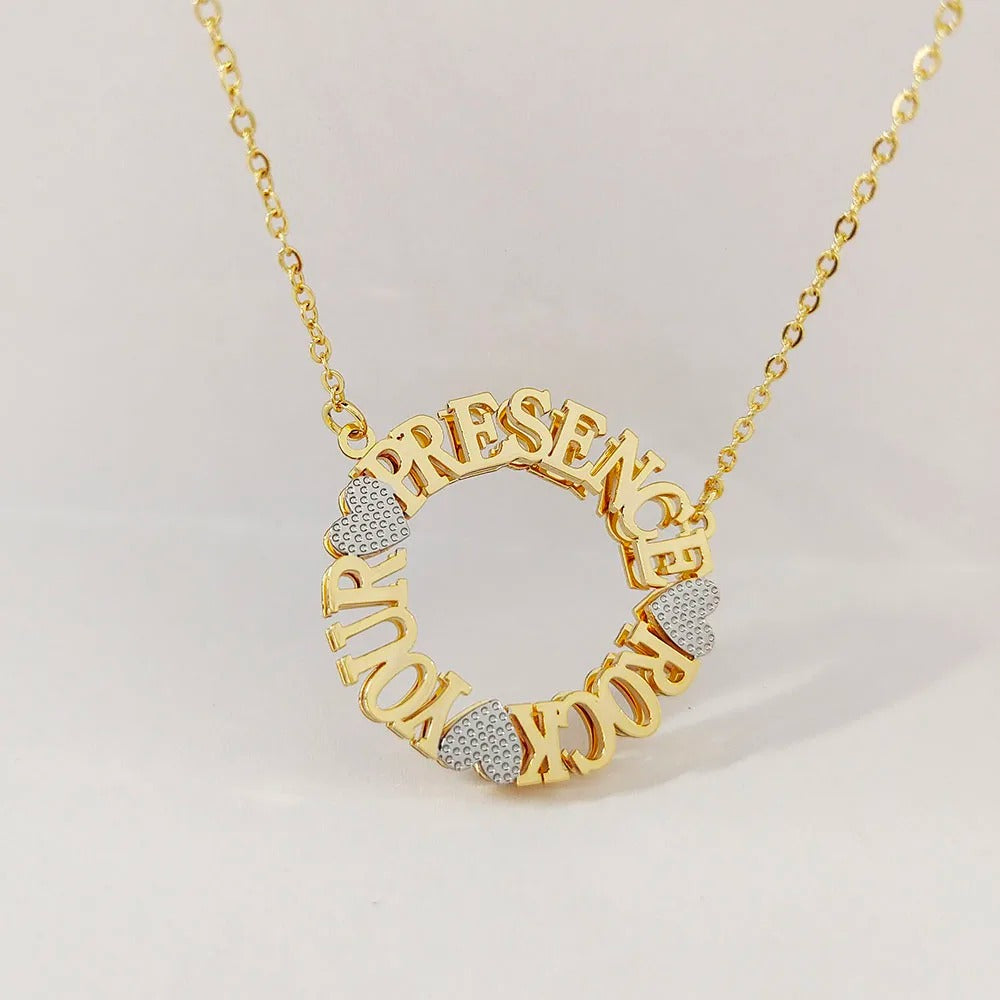 Personalized Gold Letter Necklace with Hearts – Meaningful Gift for Women, Friendship Jewelry