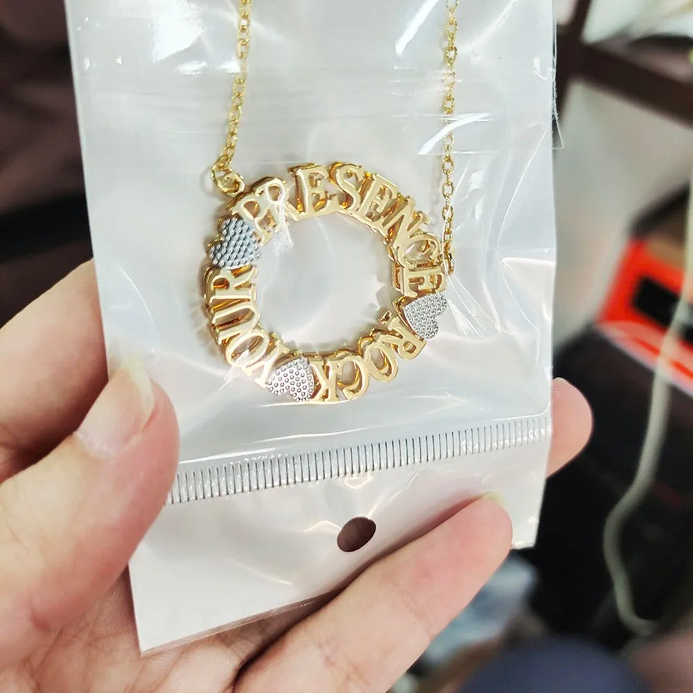 Personalized Gold Letter Necklace with Hearts – Meaningful Gift for Women, Friendship Jewelry