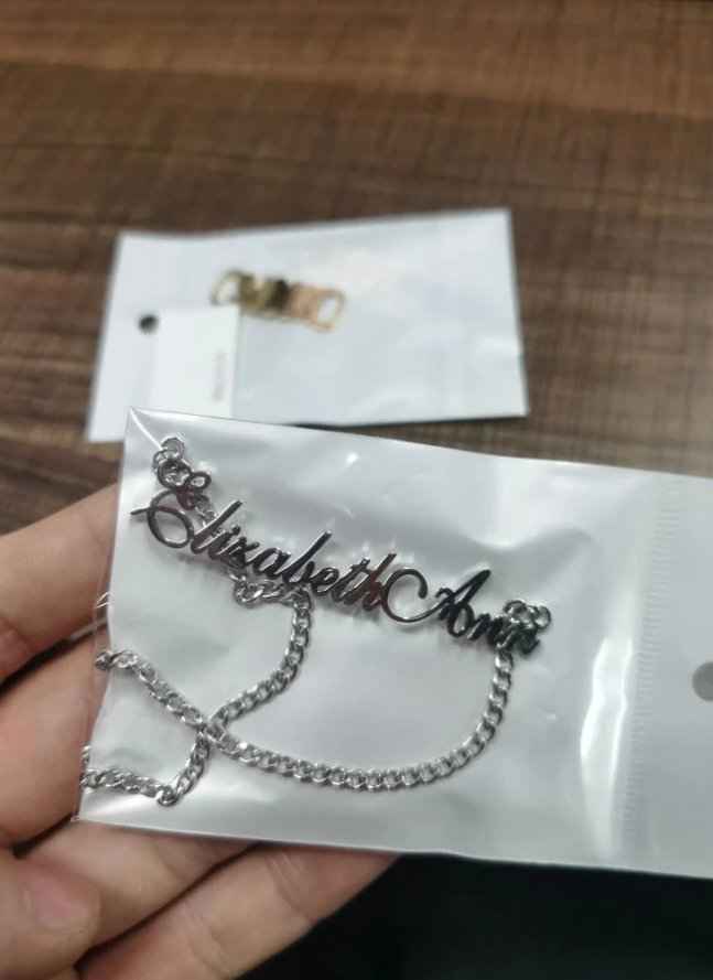 18k Name Necklace - Dainty 3mm Cuban Chain Name Necklace