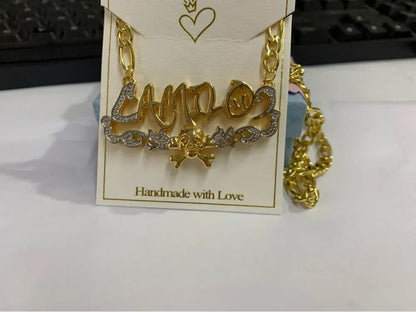 Custom Gold Name Necklace with Skull Pendant & Iced Out Accents – Personalized Bling Jewelry - KNGifts