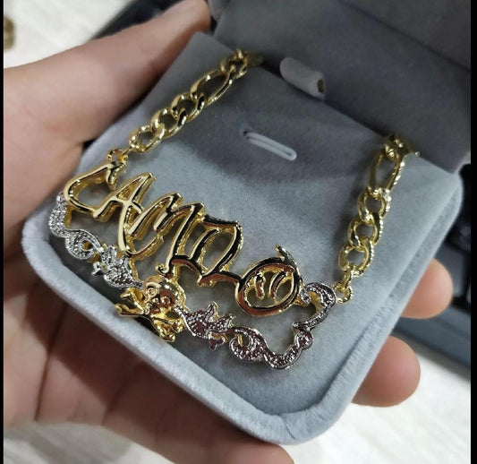 Custom Gold Name Necklace with Skull Pendant & Iced Out Accents – Personalized Bling Jewelry - KNGifts