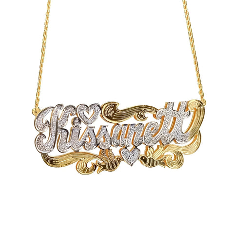 Double Name Necklace – Personalized Plated Nameplate Gift