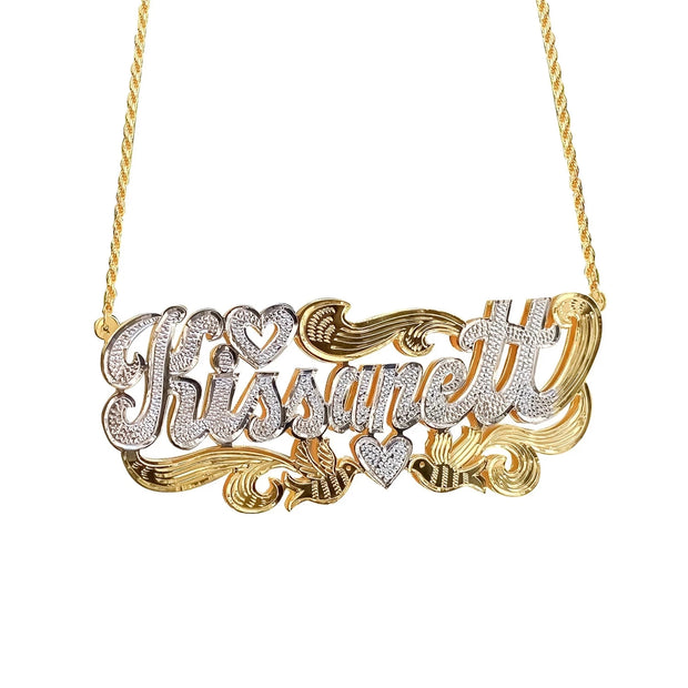 Double Name Necklace – Personalized Plated Nameplate Gift