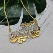 Double Name Necklace – Personalized Plated Nameplate Gift