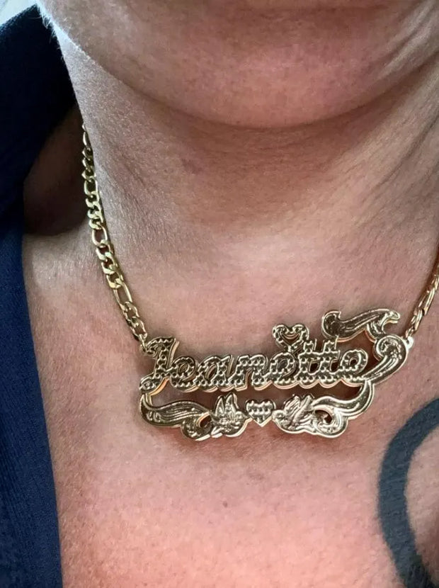 Double Name Necklace – Personalized Plated Nameplate Gift