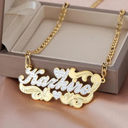 Double Name Necklace – Personalized Plated Nameplate Gift