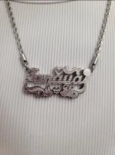 Double Name Necklace – Personalized Plated Nameplate Gift