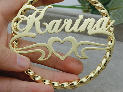 Personalized  Twist Hoop Earrings For Women Hip Hop