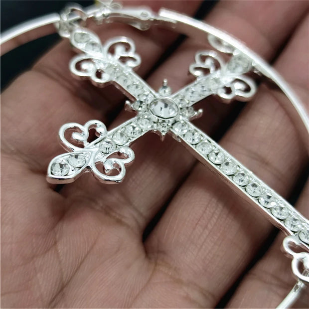 Hoop Cross Earrings