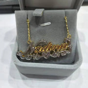 Double Layer Under Heart Name Necklace Pendant Customized Jewelry 