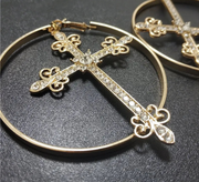 Hoop Cross Earrings