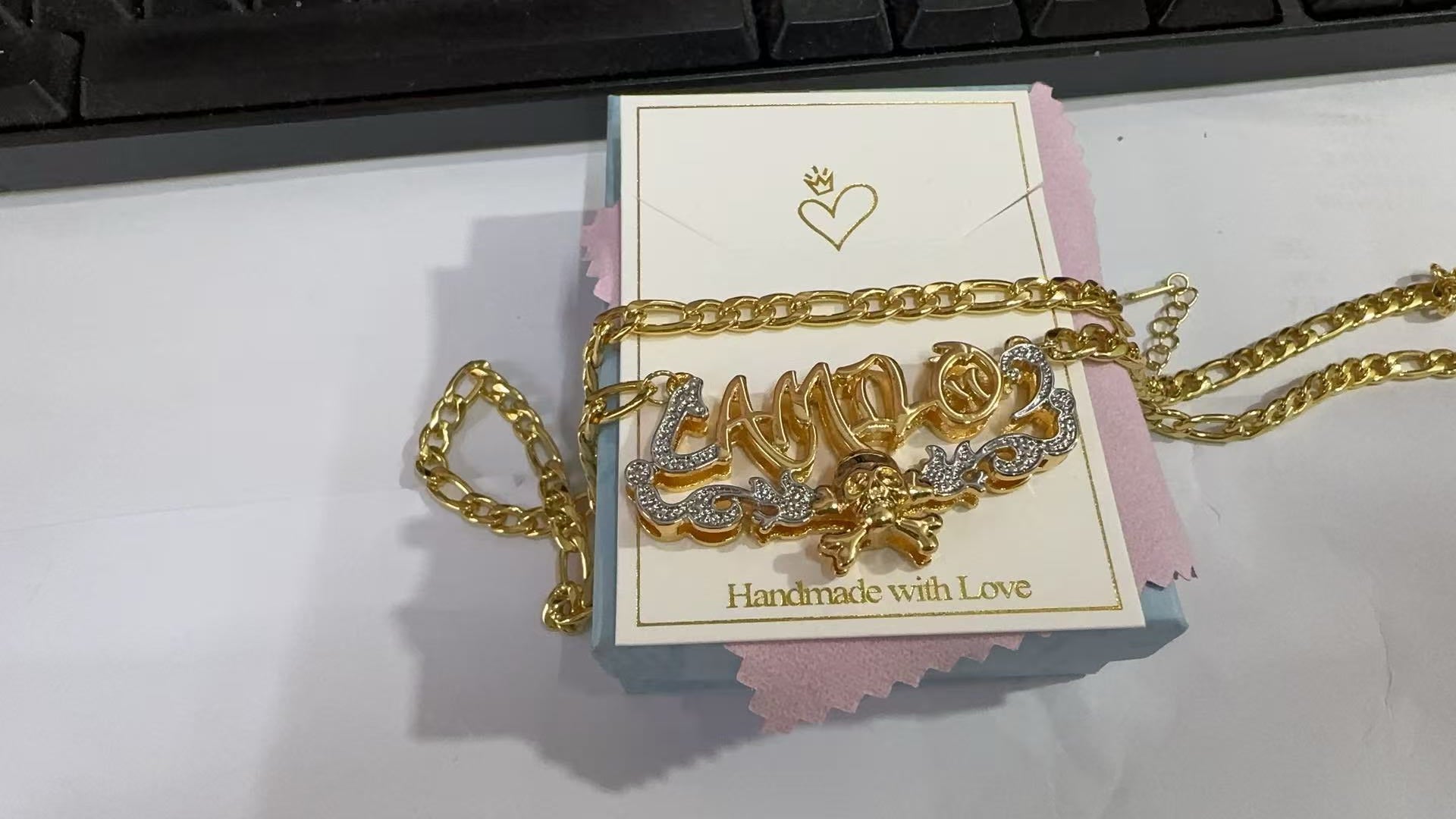 Custom Gold Name Necklace with Skull Pendant & Iced Out Accents – Personalized Bling Jewelry - KNGifts