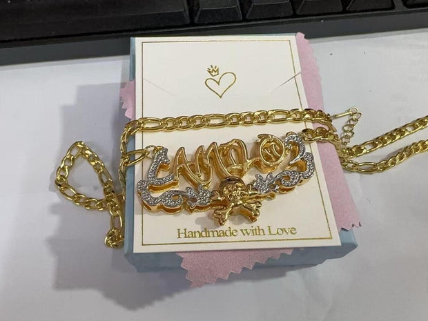 Custom Gold Name Necklace with Skull Pendant & Iced Out Accents – Personalized Bling Jewelry - KNGifts