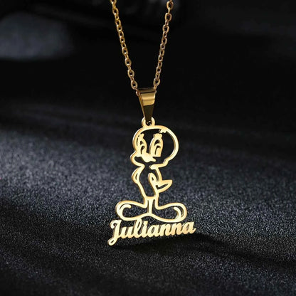 Personalized Name And Cartoon Character Necklaces Pendants