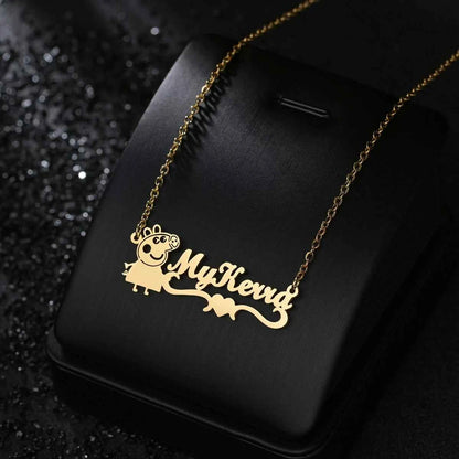 Personalized Name And Cartoon Character Necklaces Pendants