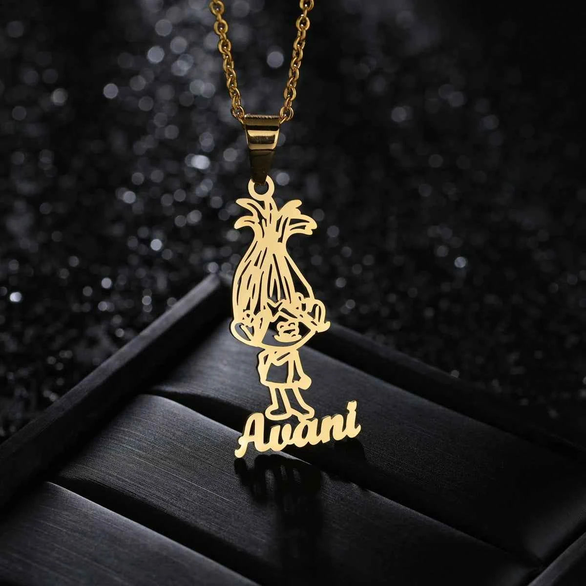 Personalized Name And Cartoon Character Necklaces Pendants