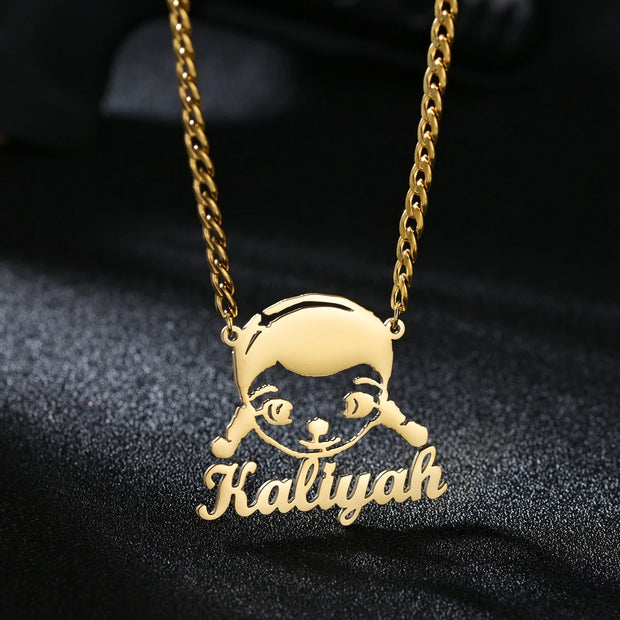 Personalized Name And Cartoon Character Necklaces Pendants