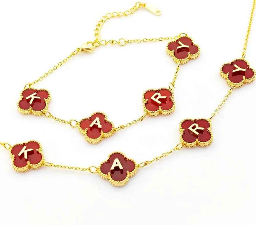 18k Gold Enamel Initial Necklace - Handmade Enamel Letter Necklace in Gold