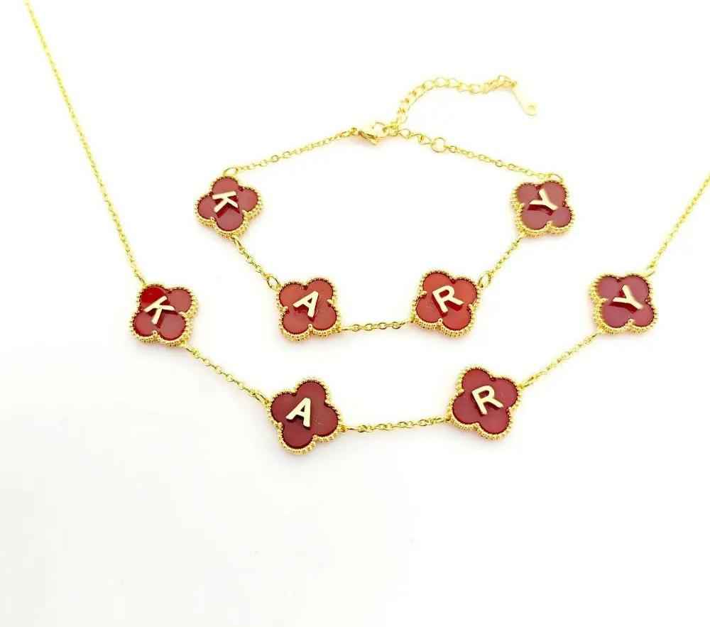 18k Gold Enamel Initial Necklace - Handmade Enamel Letter Necklace in Gold
