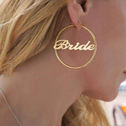 Dime size name hoop earrings for babies, kids, children