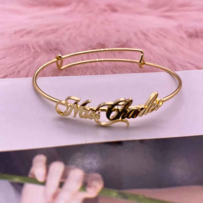 Custom Name Bracelet - Personalized Bangle for Women, Men, and Kids