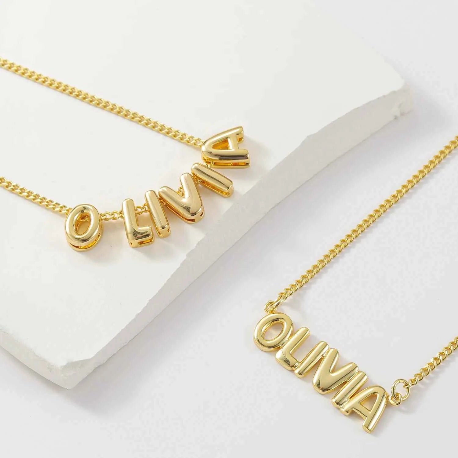 Personalized 3D Letter Necklace, Custom Bubble 3D Initial Charm, 3D Letter Necklace, Bubble Name Necklace