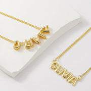 Personalized 3D Letter Necklace, Custom Bubble 3D Initial Charm, 3D Letter Necklace, Bubble Name Necklace