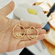 Custom Name Hoop Earrings