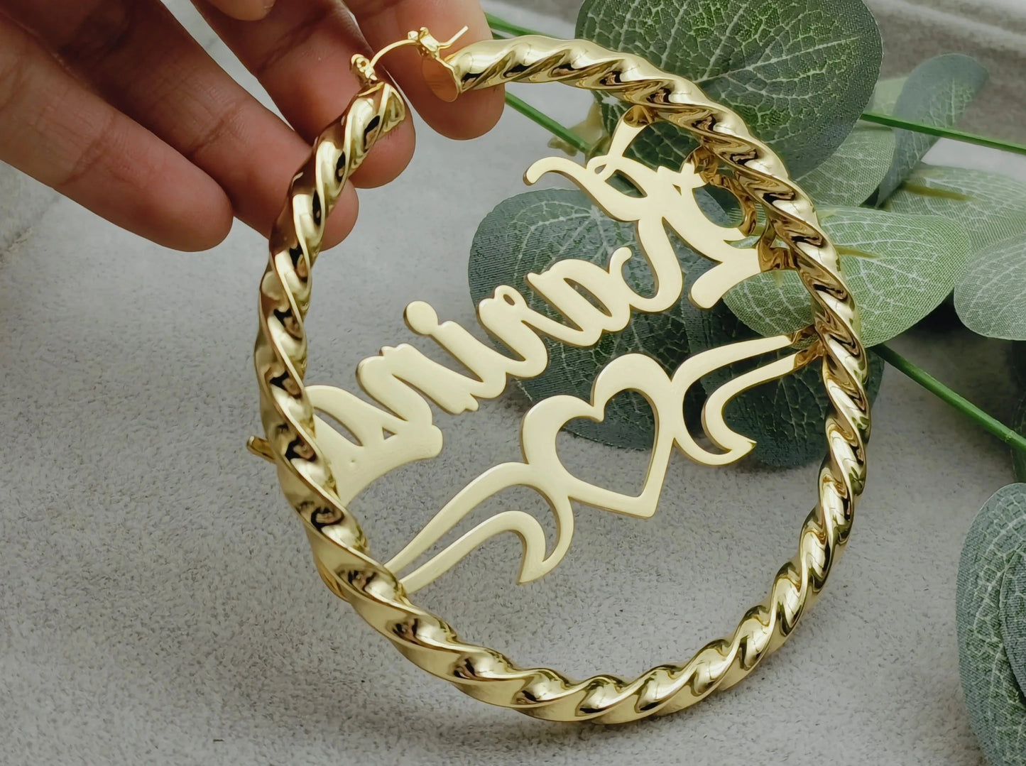 Personalized  Twist Hoop Earrings For Women Hip Hop
