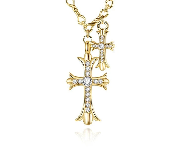 Charm Gold Color Cross Necklace