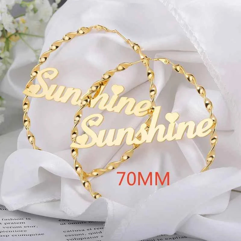Dime size name hoop earrings for babies, kids, children