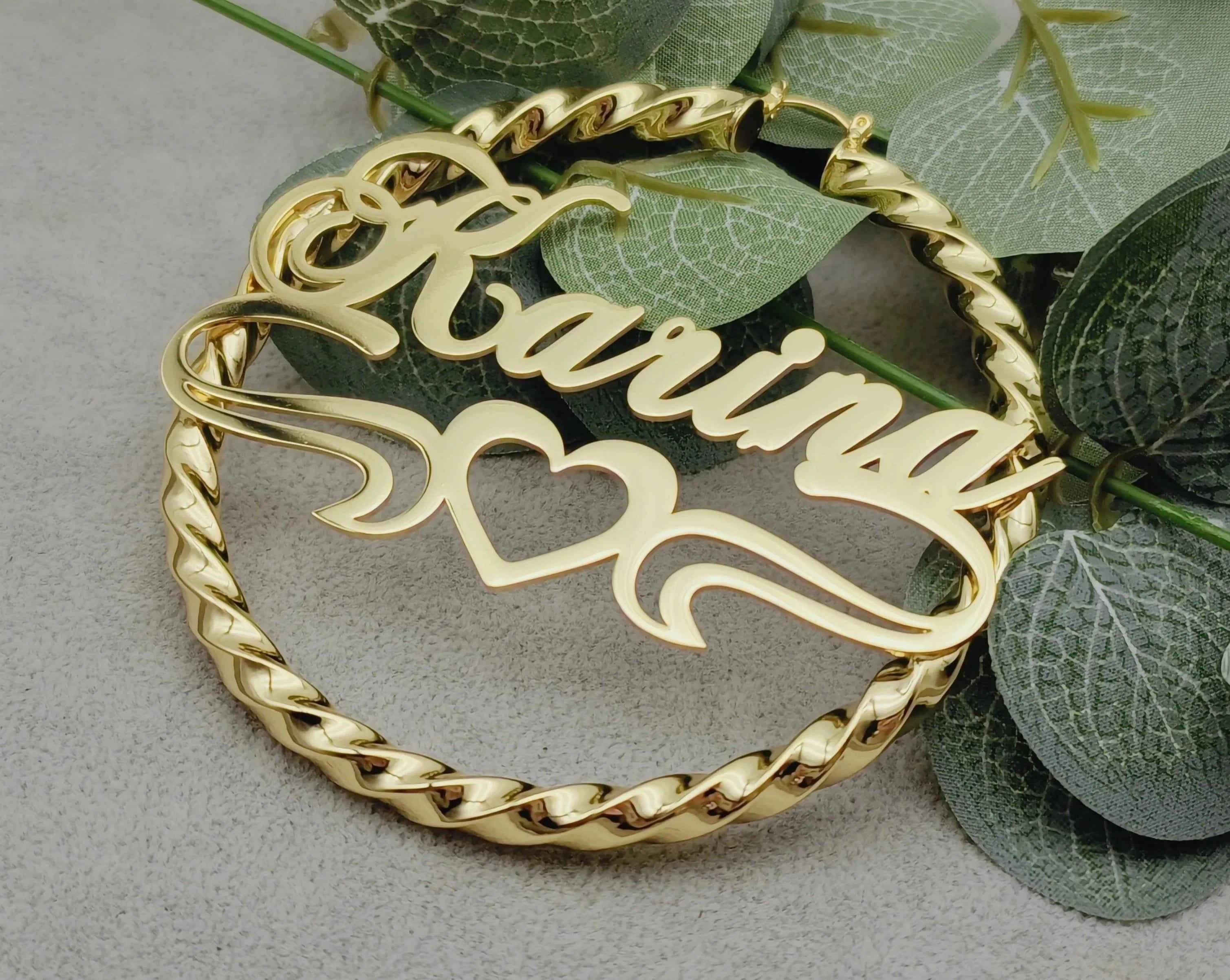 Personalized Twist Hoop Earrings for Women - Hip Hop Style