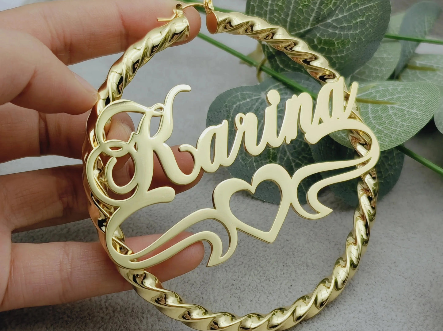 Personalized  Twist Hoop Earrings For Women Hip Hop