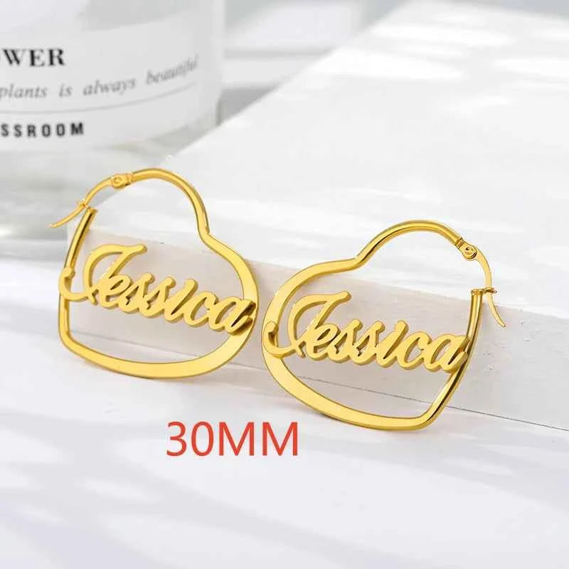 Dime size name hoop earrings for babies, kids, children