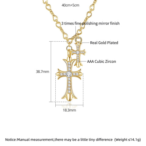 Charm Gold Color Cross Necklace