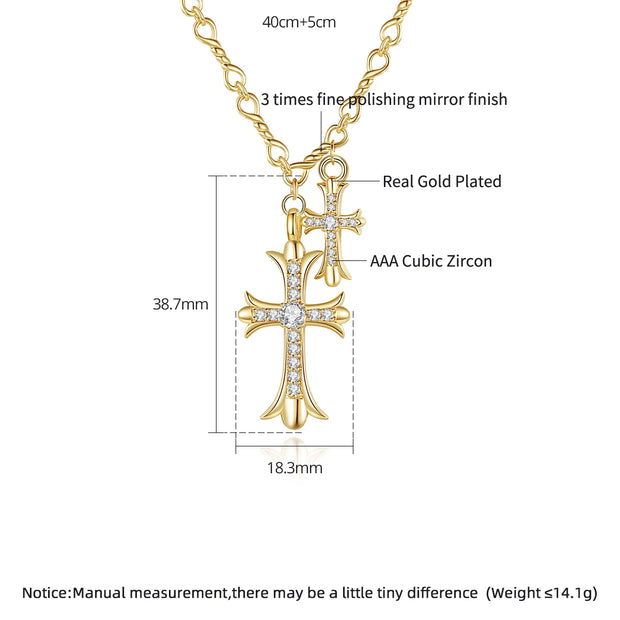 Charm Gold Color Cross Necklace