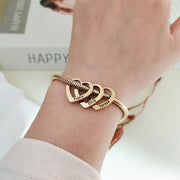 Custom Heart Bracelet – Engraved Name Gift for Her