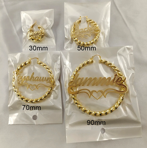 Personalized Twist Hoop Earrings for Women - Hip Hop Style