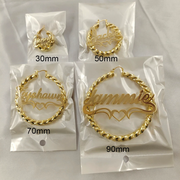 Personalized  Twist Hoop Earrings For Women Hip Hop
