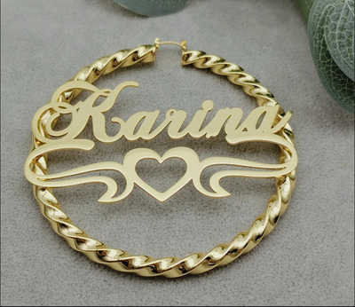 Personalized  Twist Hoop Earrings For Women Hip Hop