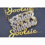 Double Layer Under Heart Name Necklace Pendant Customized Jewelry 