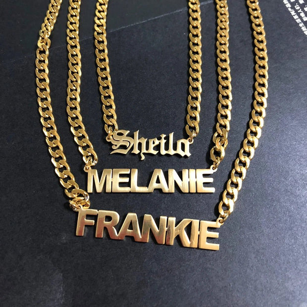Cuban Chain Name Necklace 5mm Gifts - KN Gifts