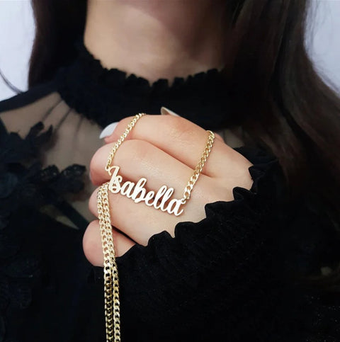 Cuban Chain Name Necklace 5mm Gifts - KN Gifts