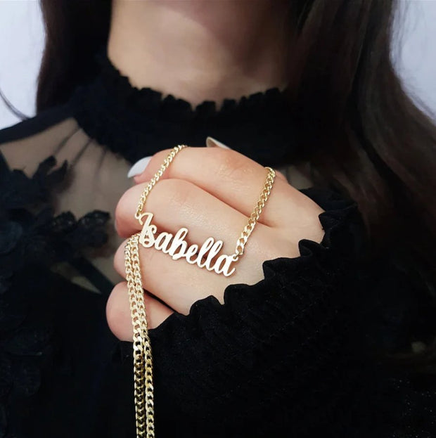 Cuban Chain Name Necklace 5mm Gifts - KN Gifts