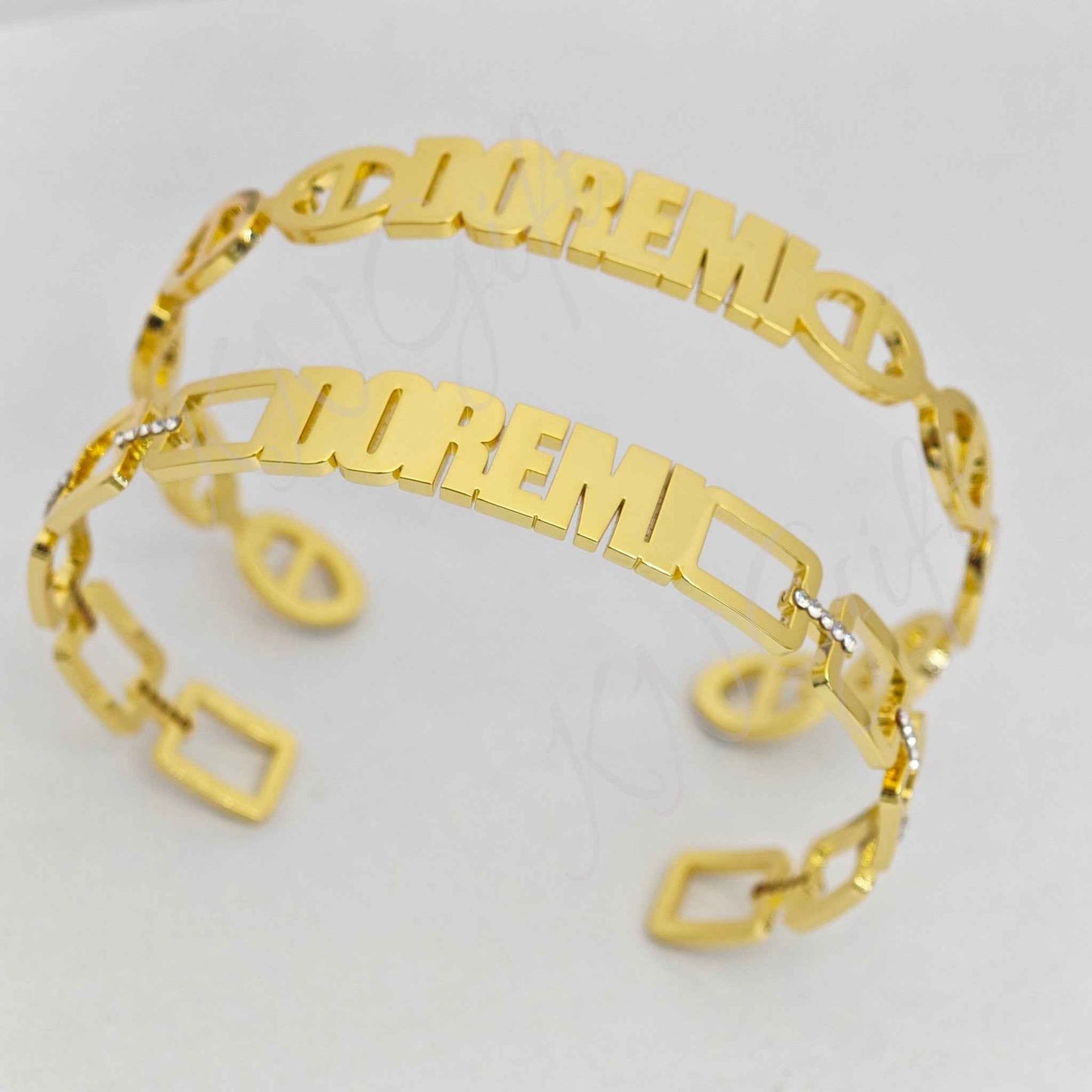 Cuff Bangle Gold Name Bangle - Personalized Gold Name Bangle