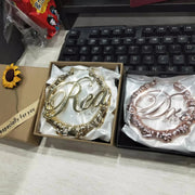 Custom Bamboo Earrings , Personalized Name, Hoop