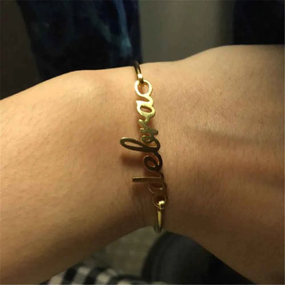 Custom Name Bangle Bracelet - Personalized Bangle for Unique Style