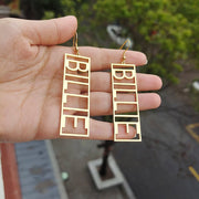 Custom Big Name Earrings Rectangular Earrings - KN Gifts