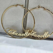 Custom Hoop Name Earrings J - Lo Inspired Name Hoops - KN Gifts